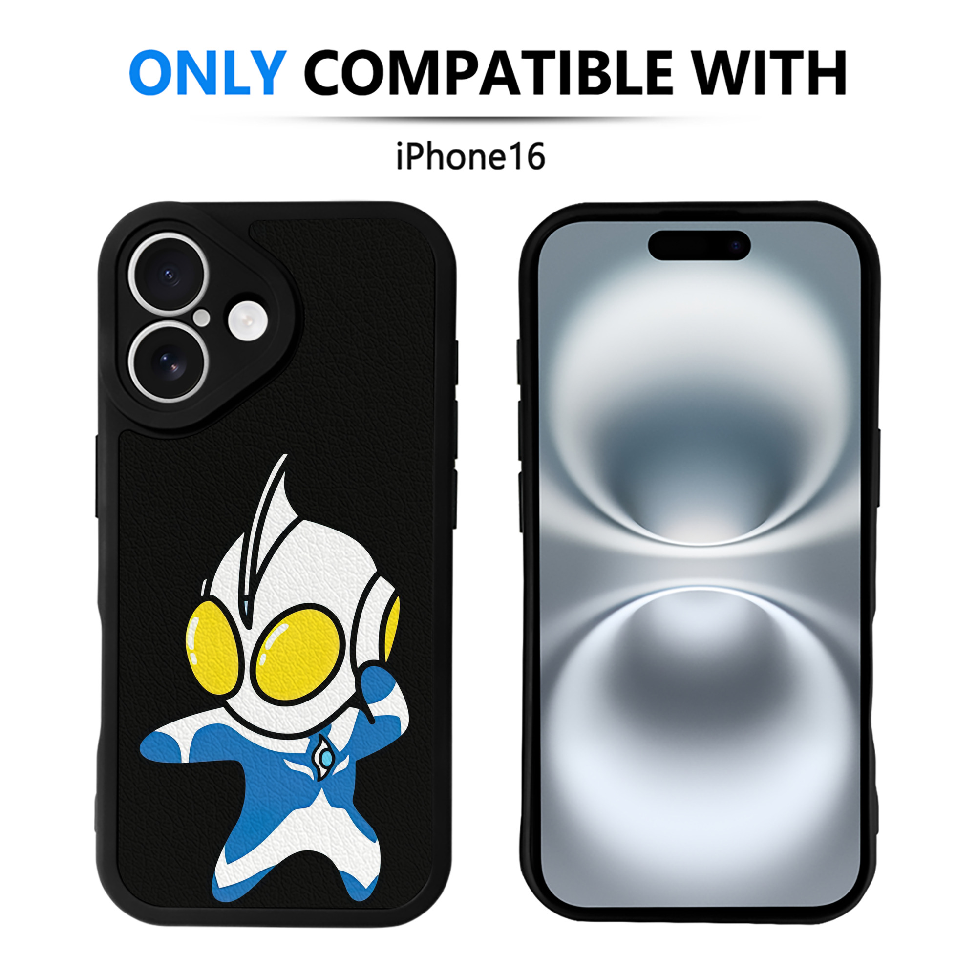 （画像用） ウルトラマン Ultraman 【iPhone 16シリーズ対応】シリコンスマホケース（レザー調） 材質：シリコン